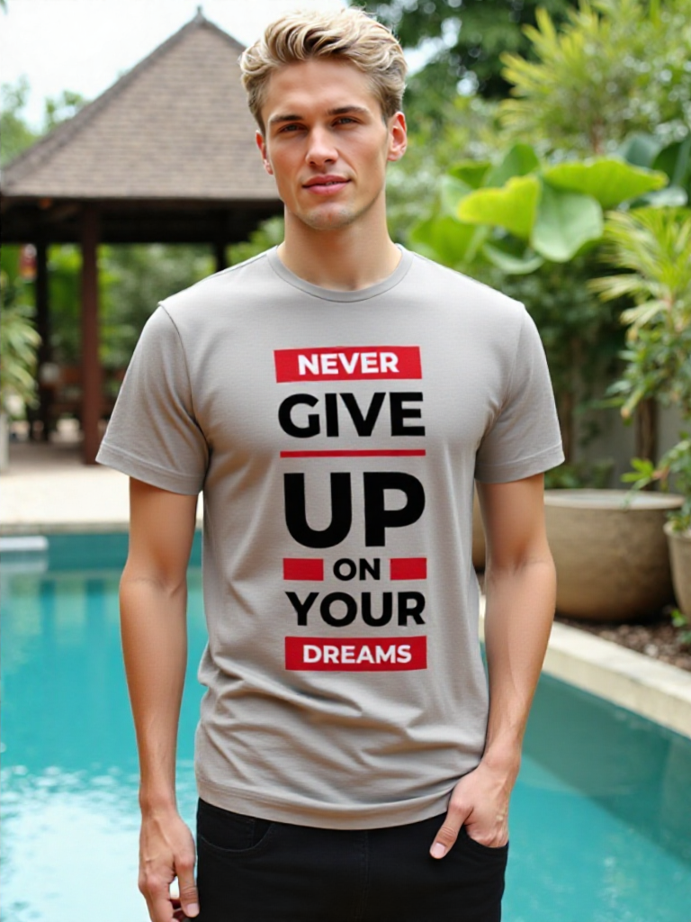 Never Give Up Graphic Tee (R,B)