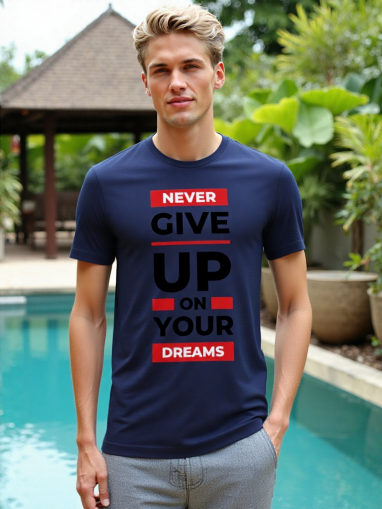 Never Give Up Graphic Tee (R,B)