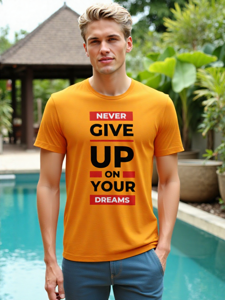 Never Give Up Graphic Tee (R,B)