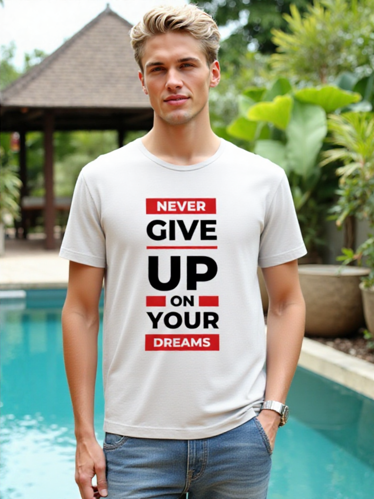 Never Give Up Graphic Tee (R,B)