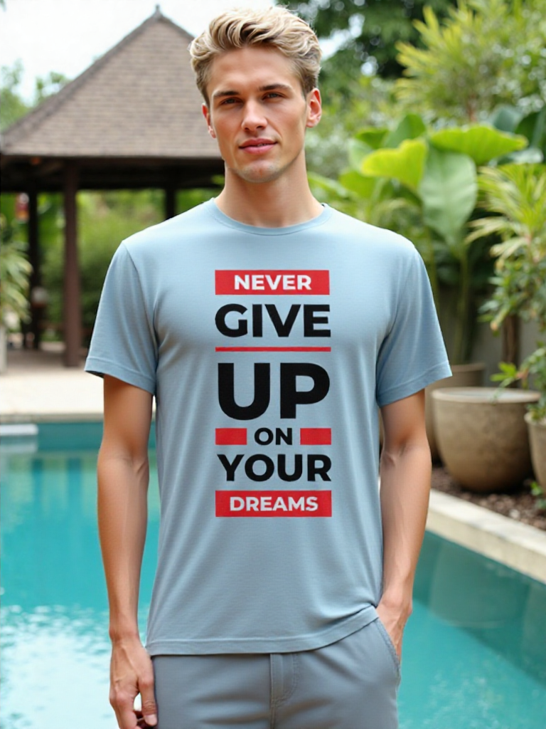 Never Give Up Graphic Tee (R,B)