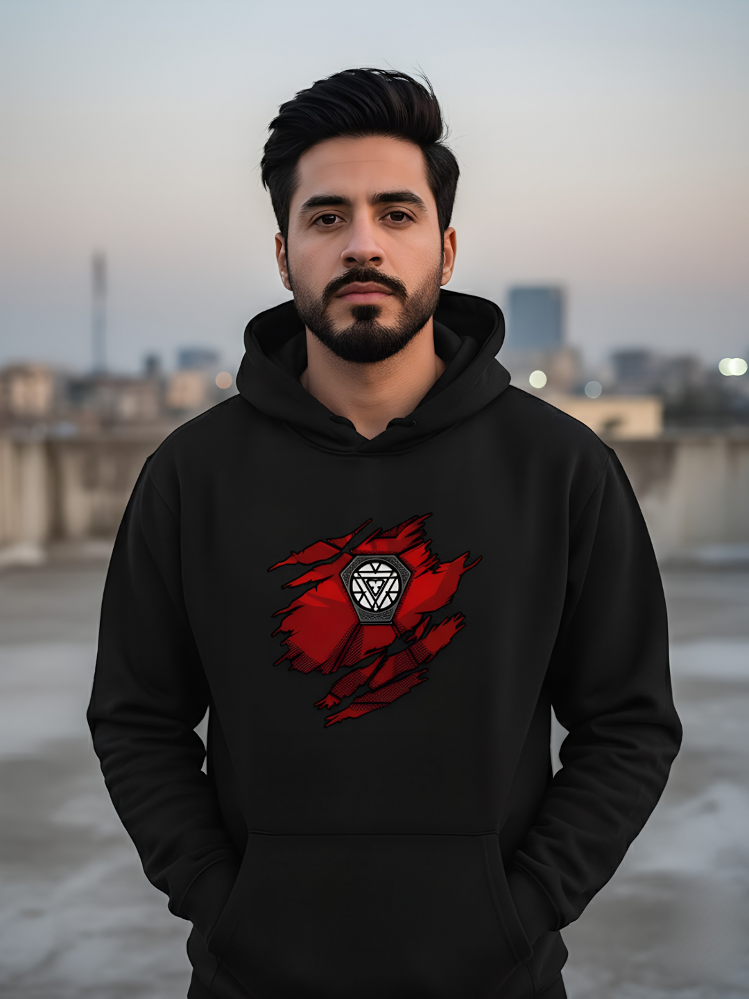 Iron Man Arc Reactor Graphic Hoodie