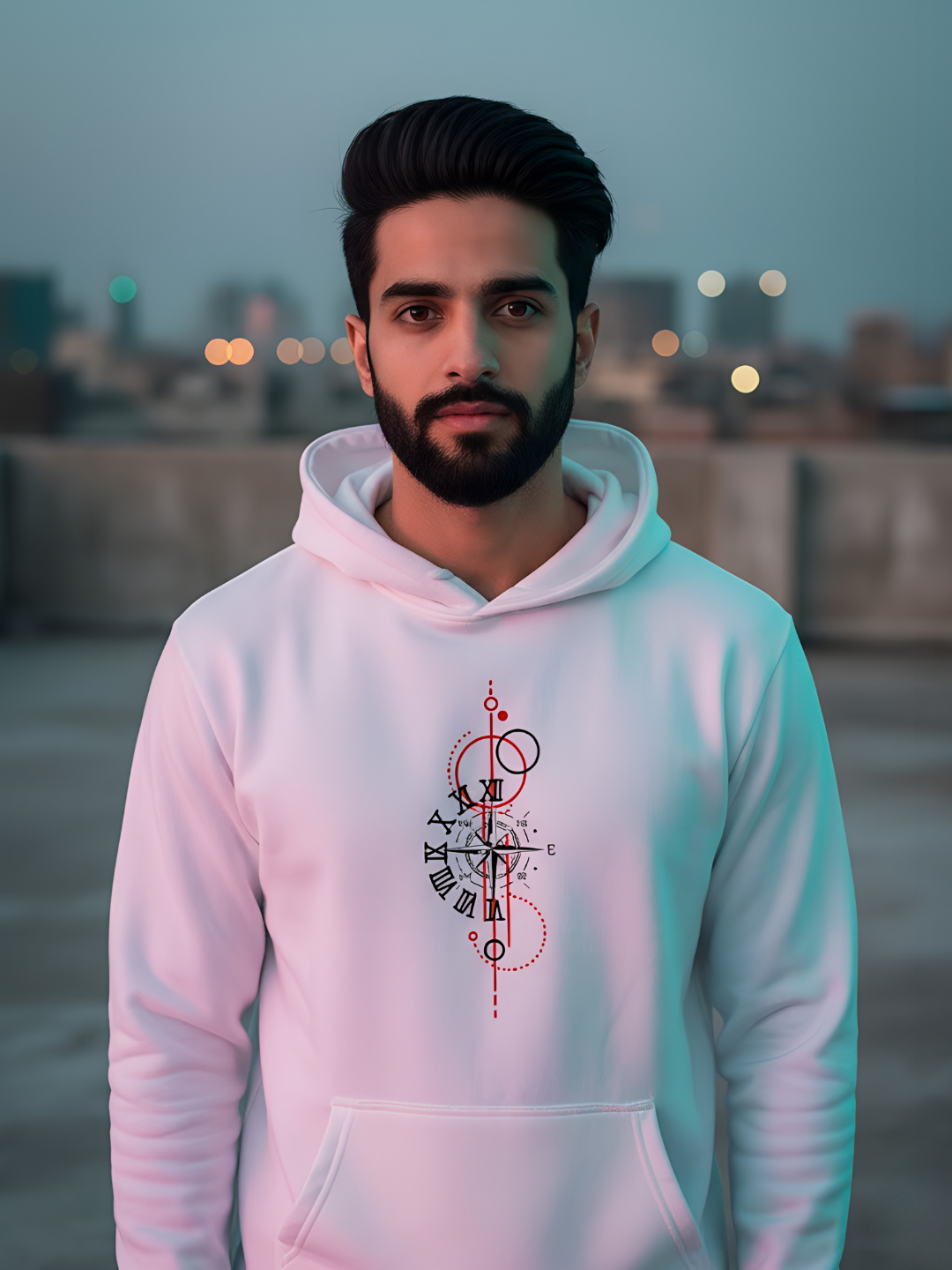 Red Clock Graphic Hoodie