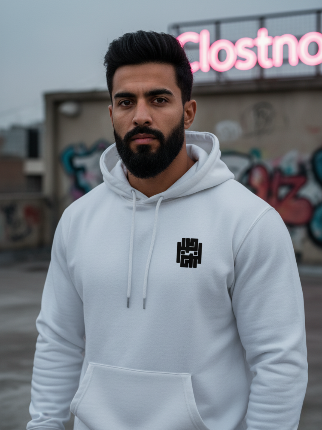 SABR White Graphic Hoodie