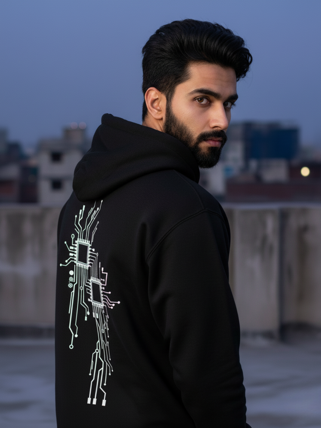 Long Circuit Graphic Hoodie